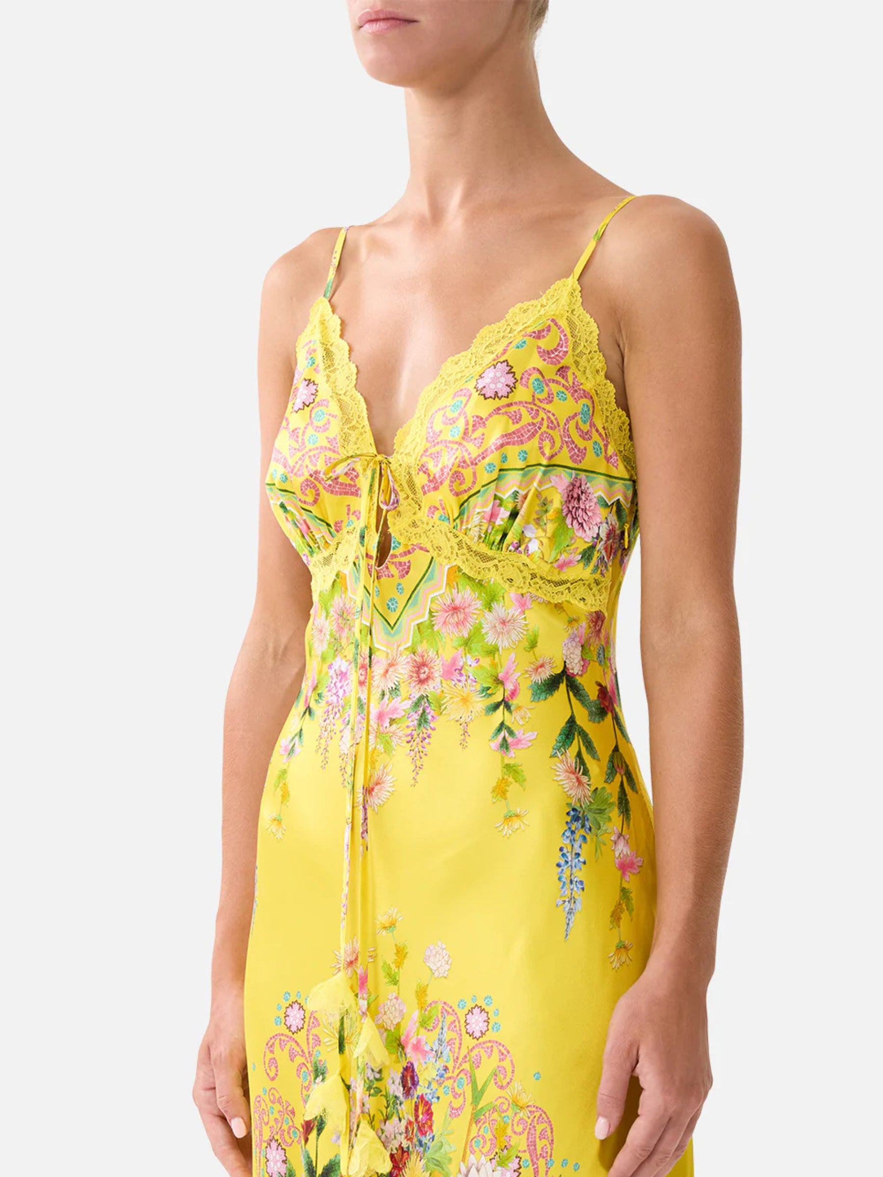 Bias Slip Dress w/ Lace Edge Detail - Lady Limonada