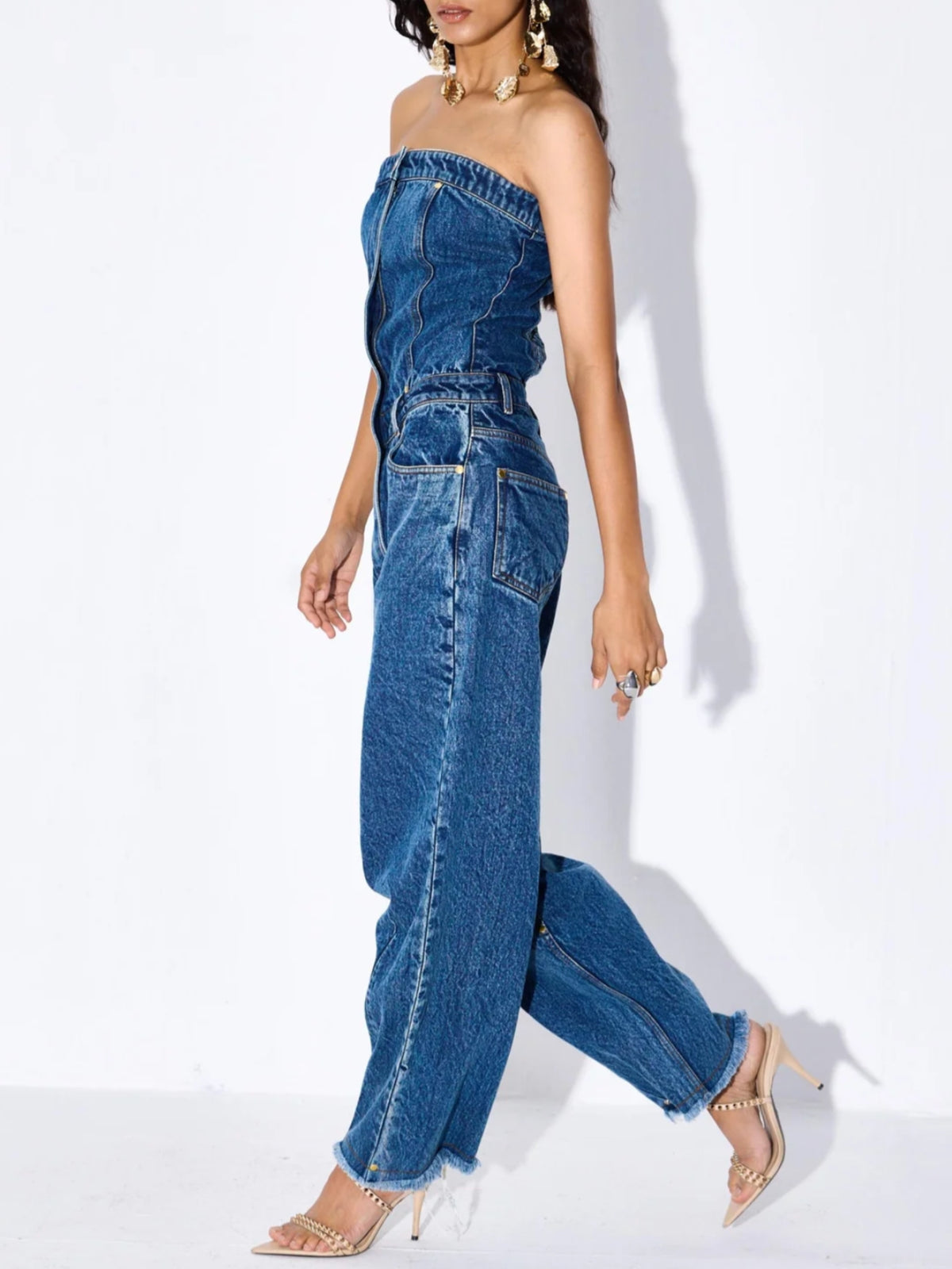 Omega Tube Barrel Jumpsuit - Denim