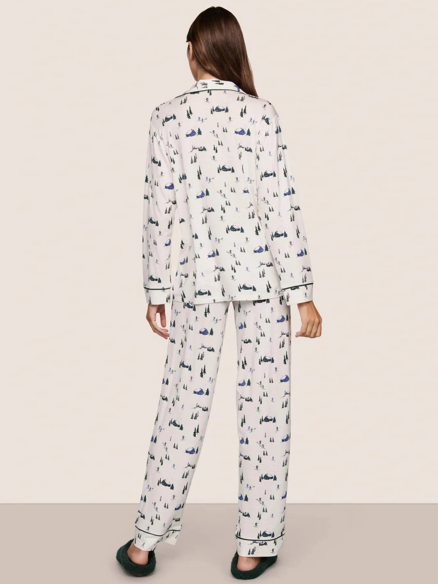 Gisele Printed Long Sleeve PJs - Ski Chalet