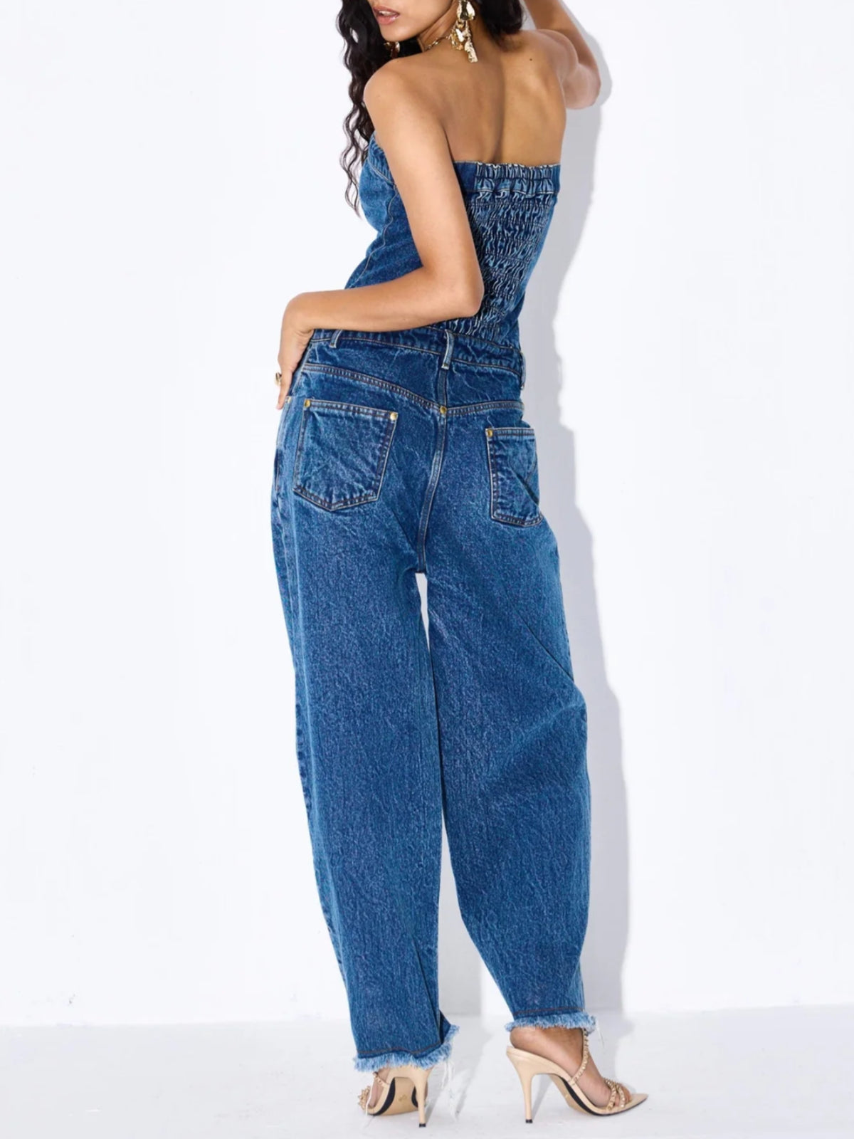 Omega Tube Barrel Jumpsuit - Denim