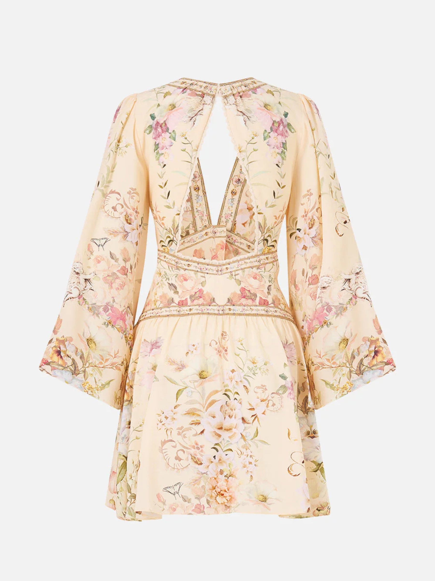 Button Down Short Dress w/ Open Back - Adorned in Aranjuez