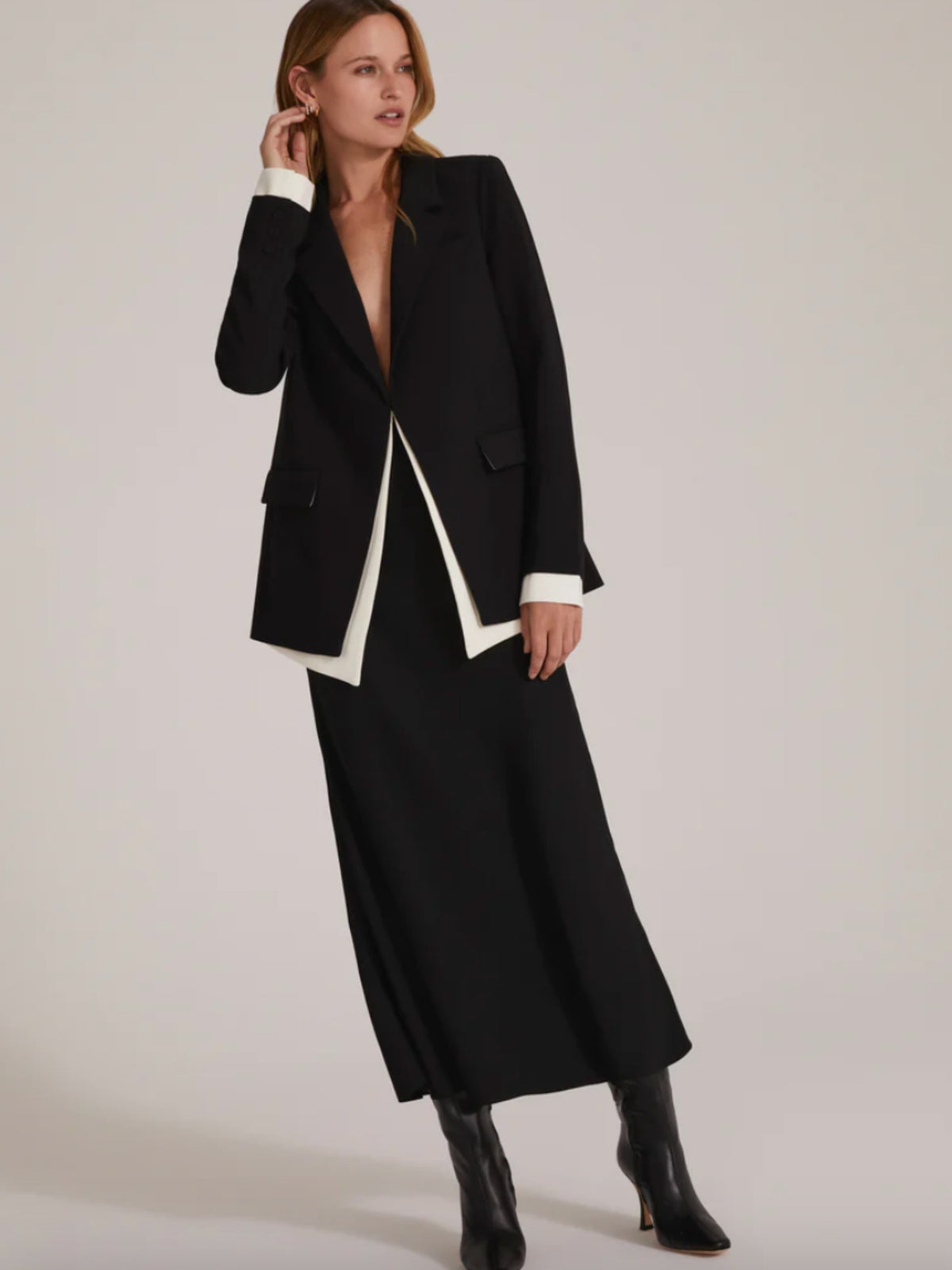 The Kelly Blazer - Black/White by Favorite Daughter — view 1