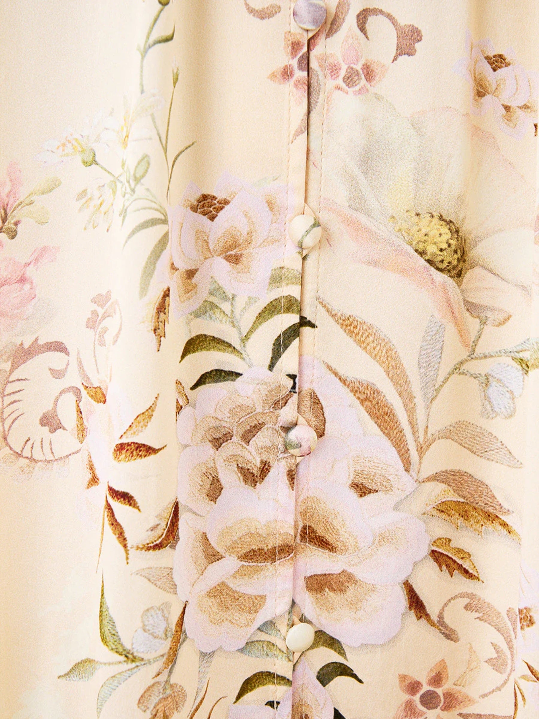 Long Button Front Dress - Adorned in Aranjuez