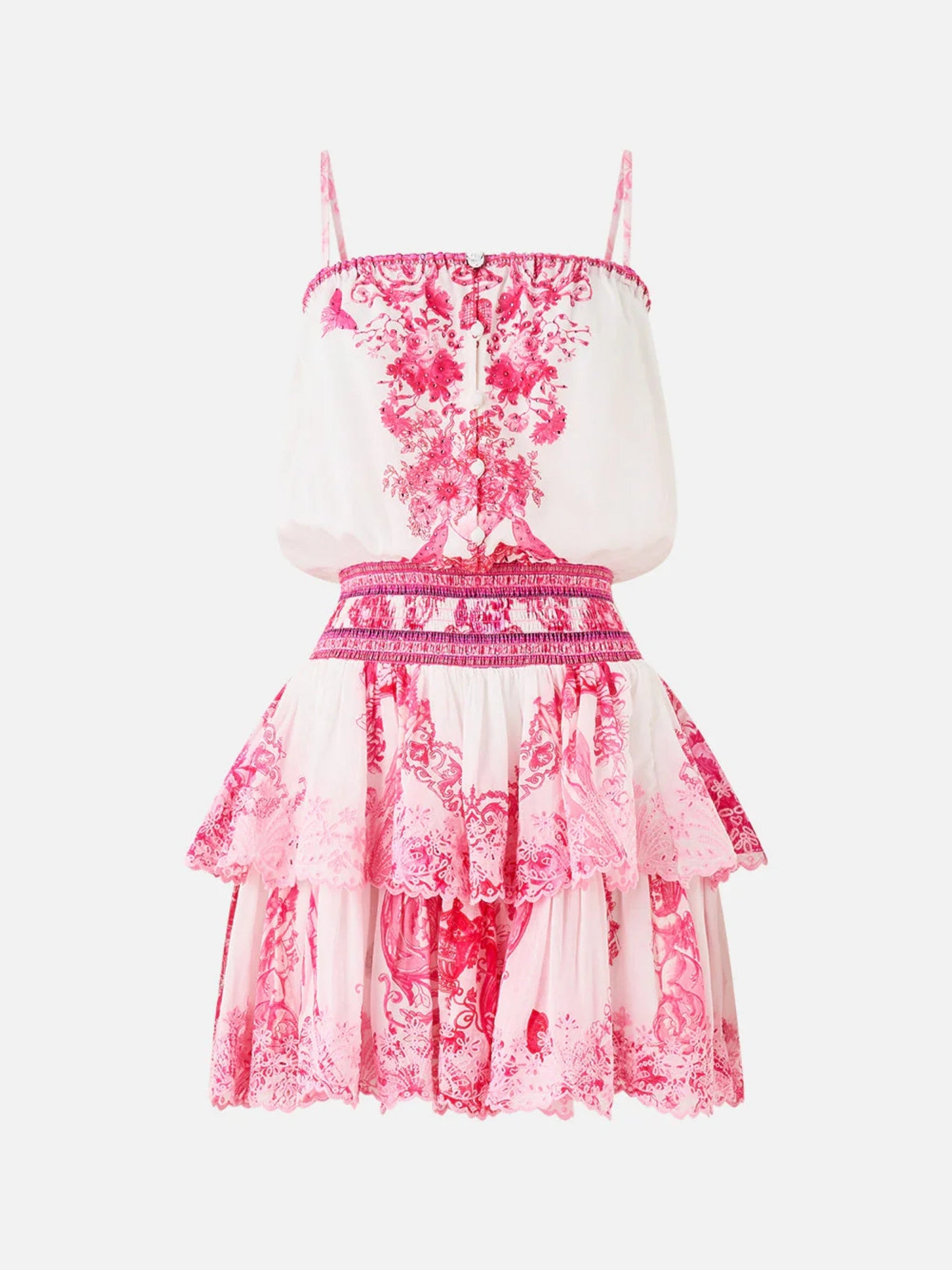 Shirred Waist Mini Dress - Livin La Vida Rosa