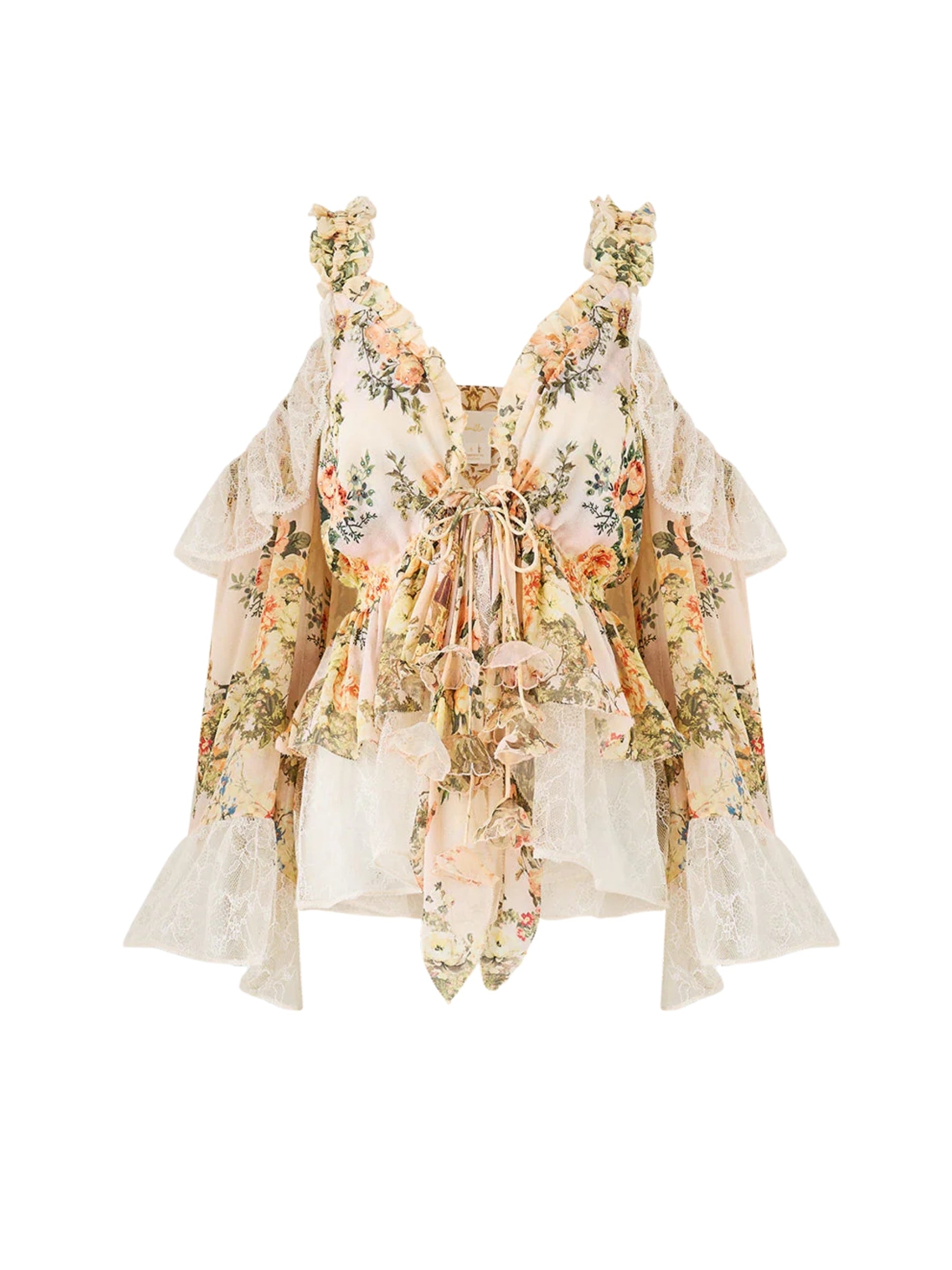 Cold Shoulder Ruffle Top - Twilight in Istanbul