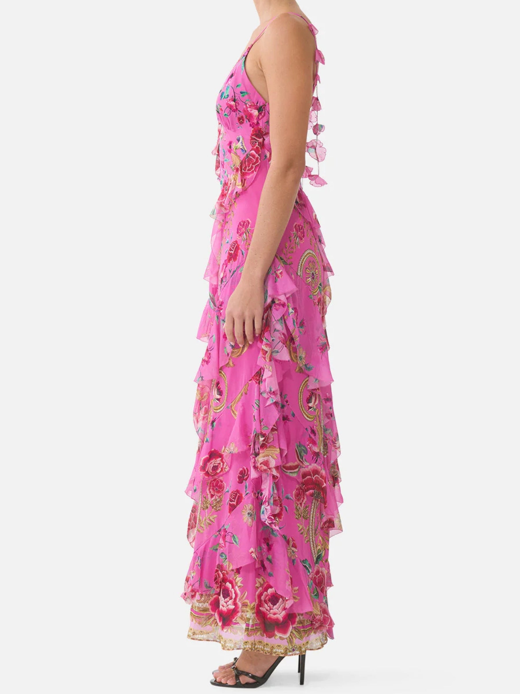 Asymmetrical Slip Dress - Matadora Flora