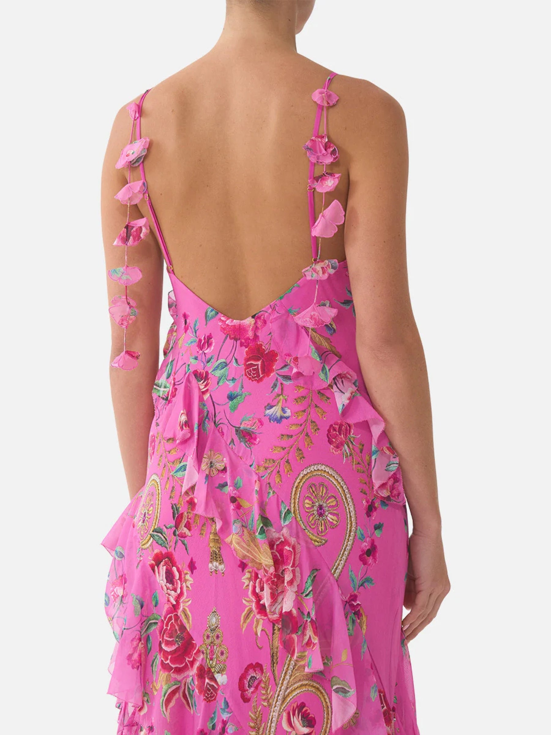 Asymmetrical Slip Dress - Matadora Flora