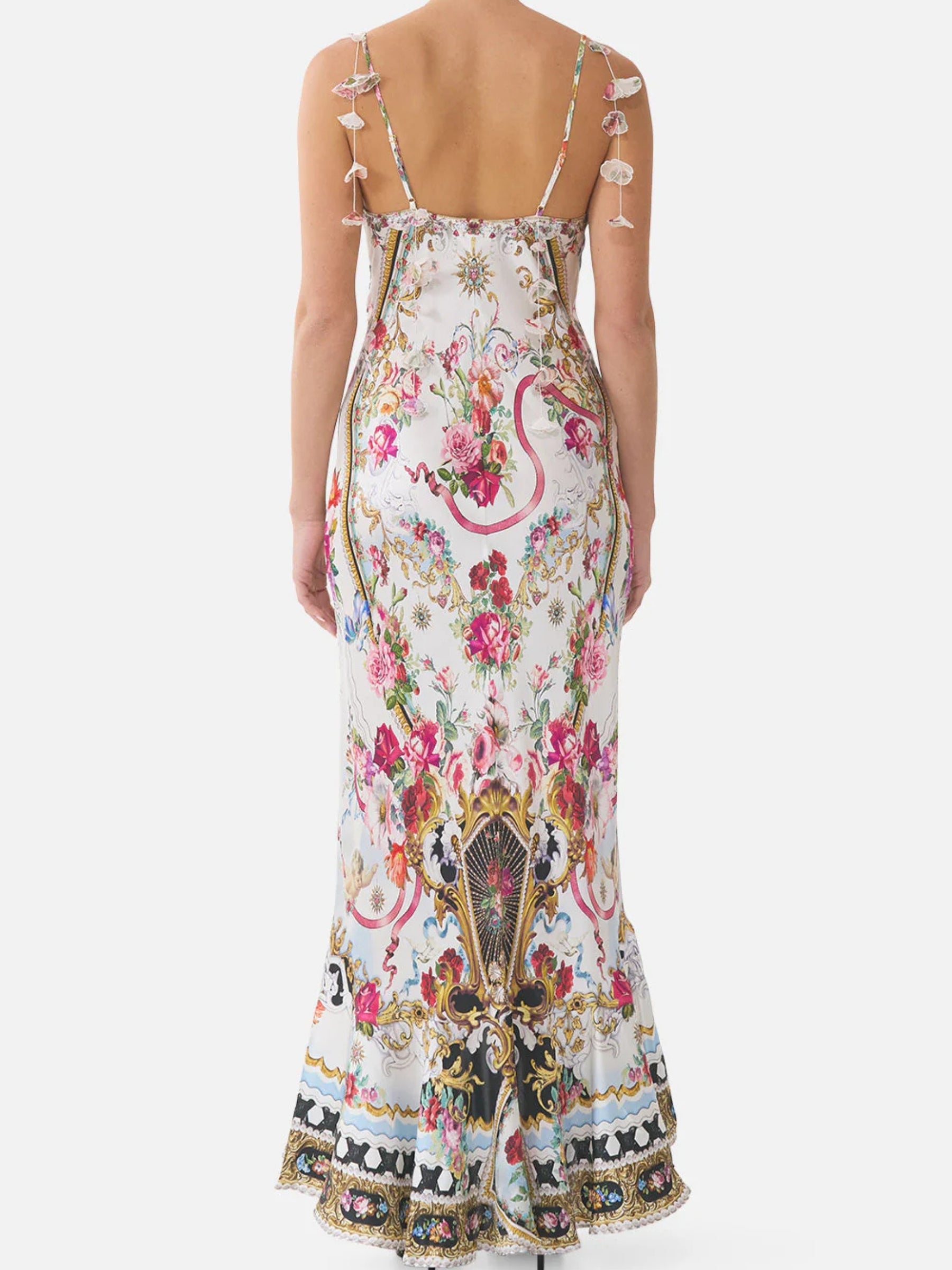 V Neck Slip Dress w/Flounce Hem - Torero Libertine