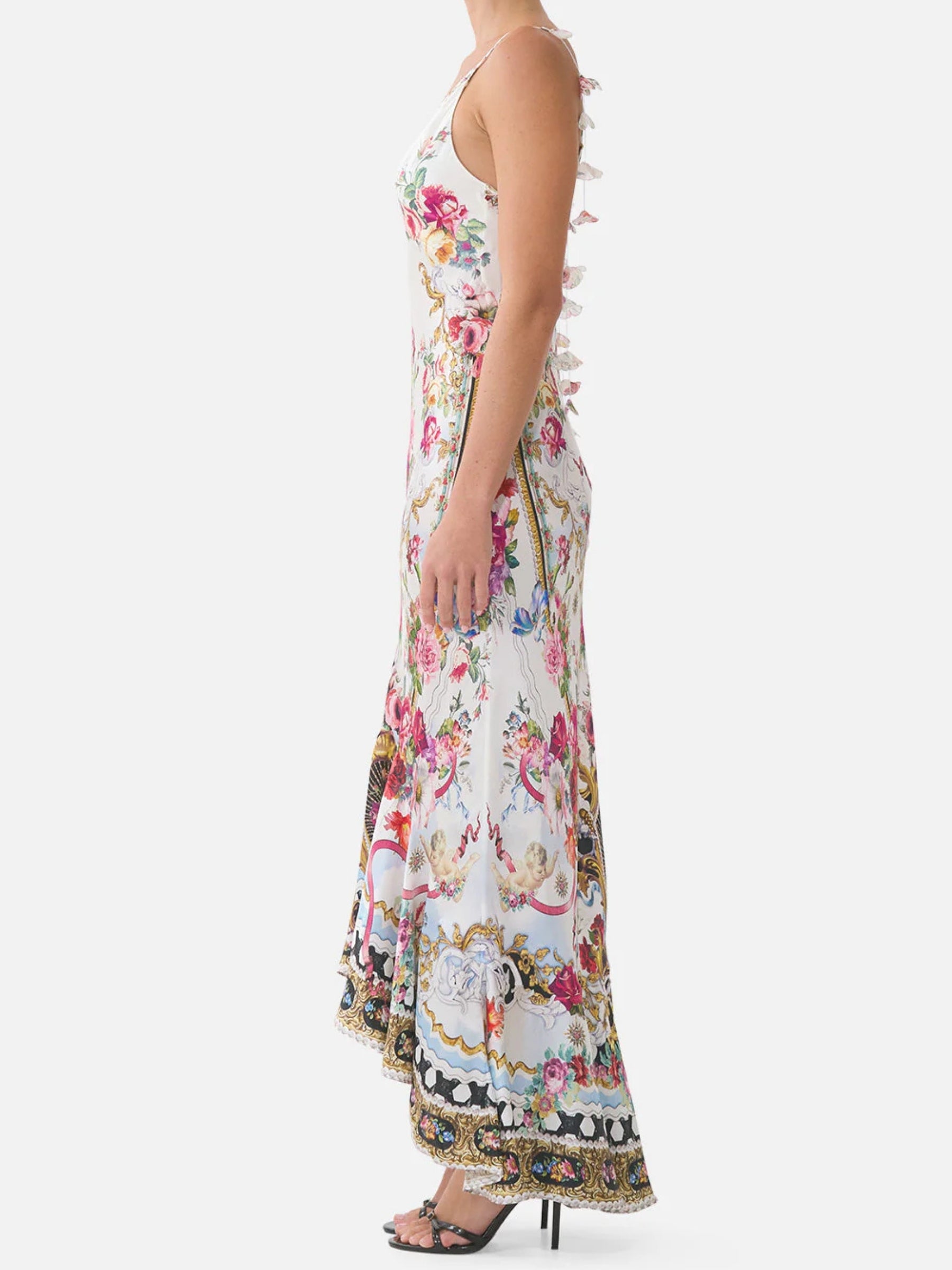 V Neck Slip Dress w/Flounce Hem - Torero Libertine
