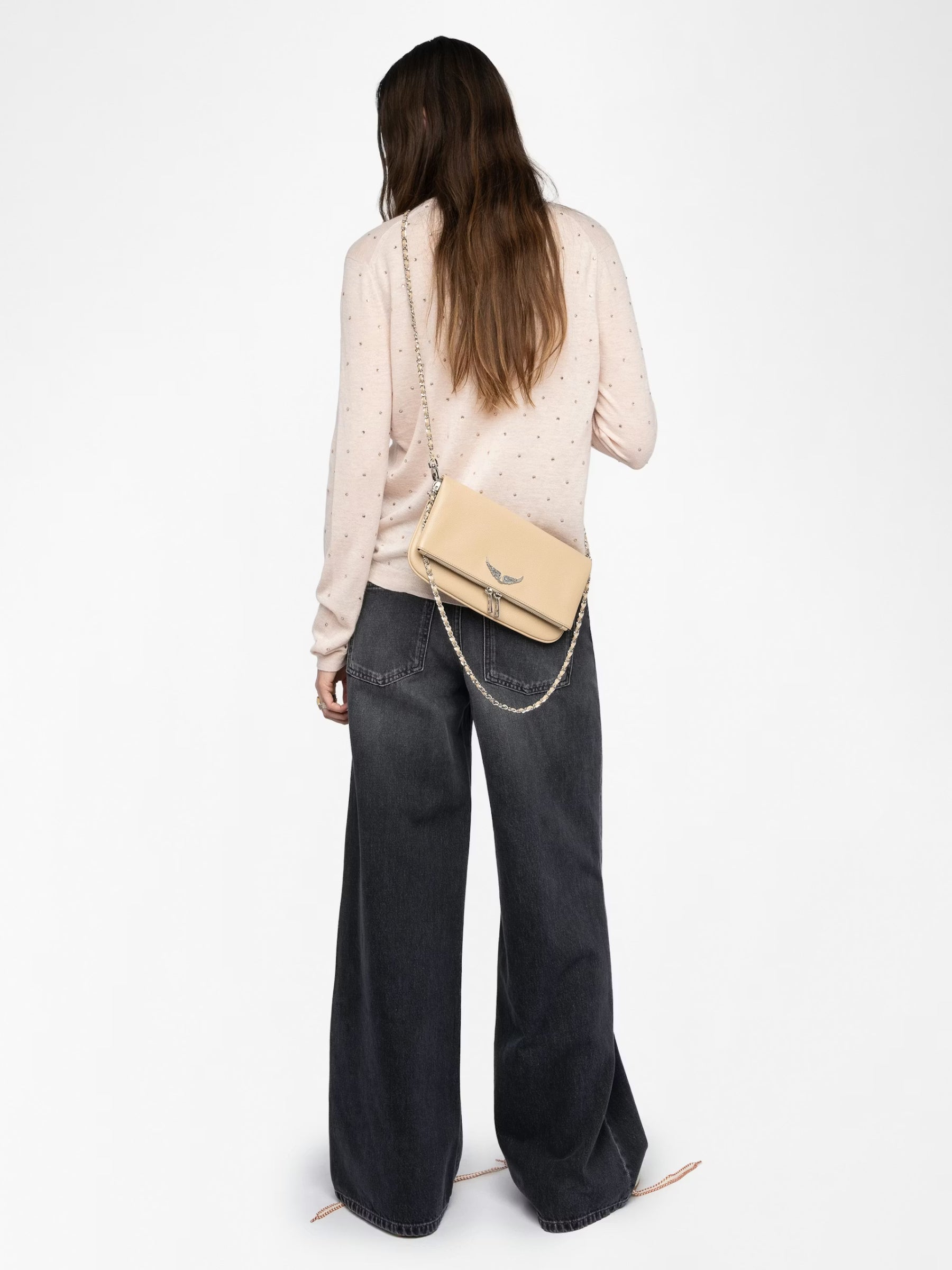 Rivy Strass V Neck Sweater - Pearly