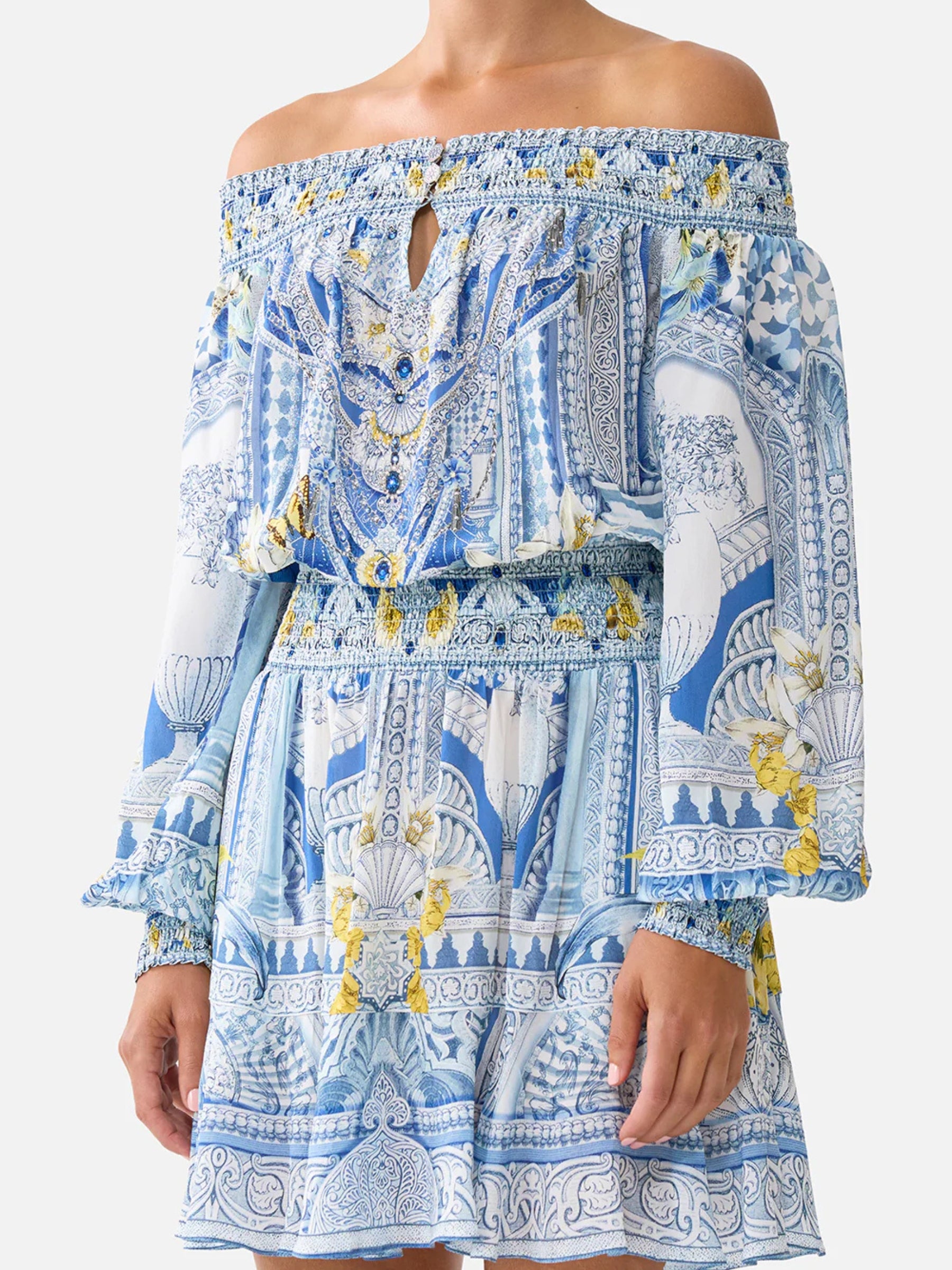 Off Shoulder Short Dress - De Nada Grenada