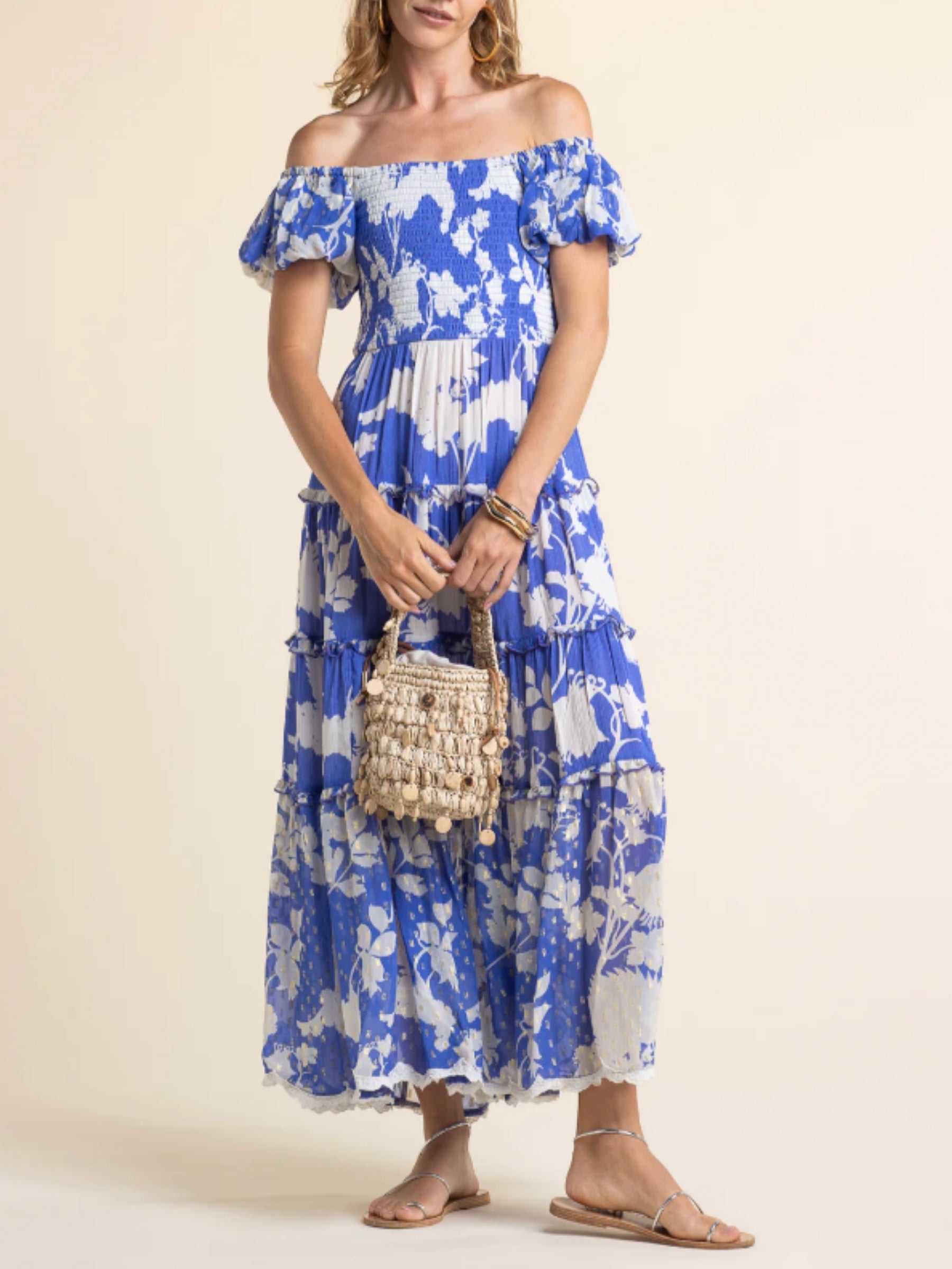 Lola Flower Dress - Blue