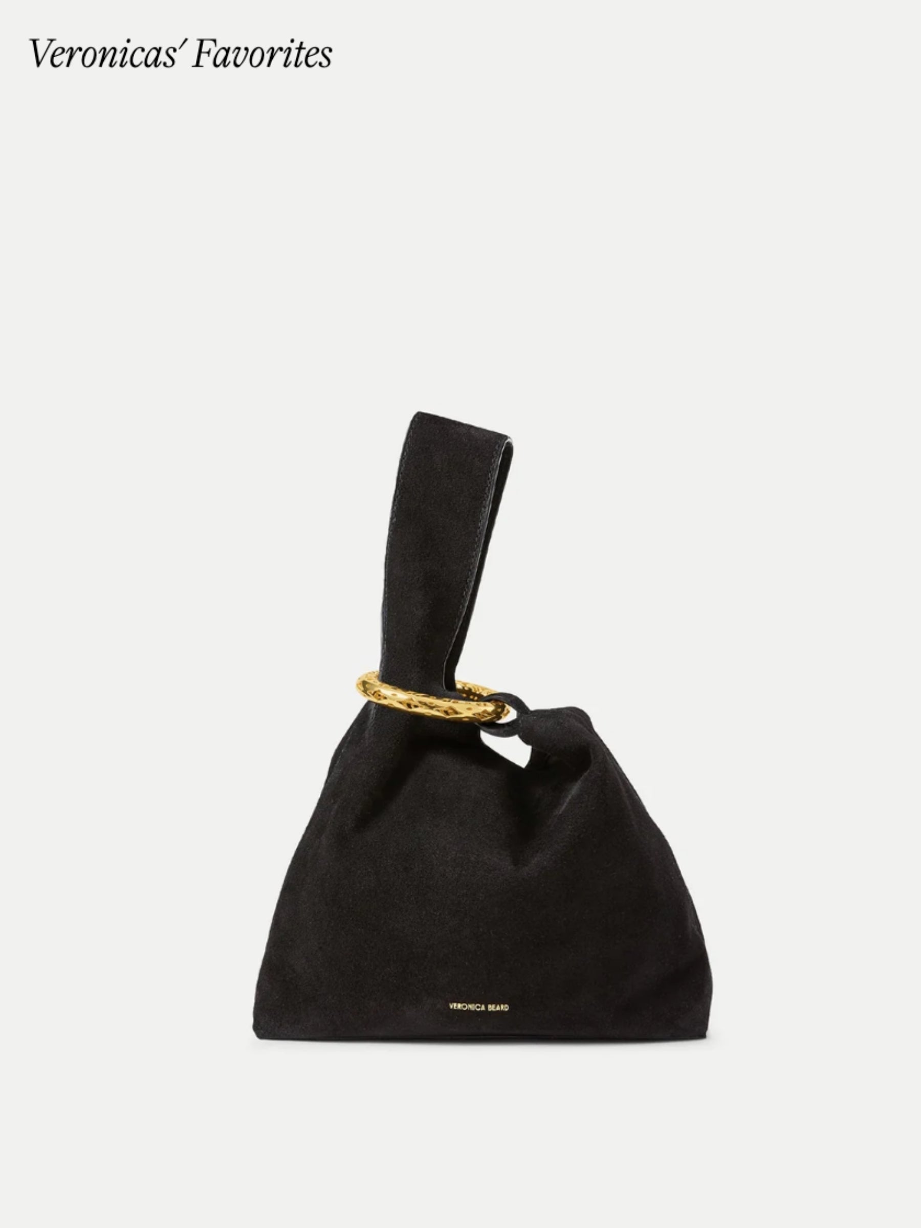 Suede Swing Clutch - Black