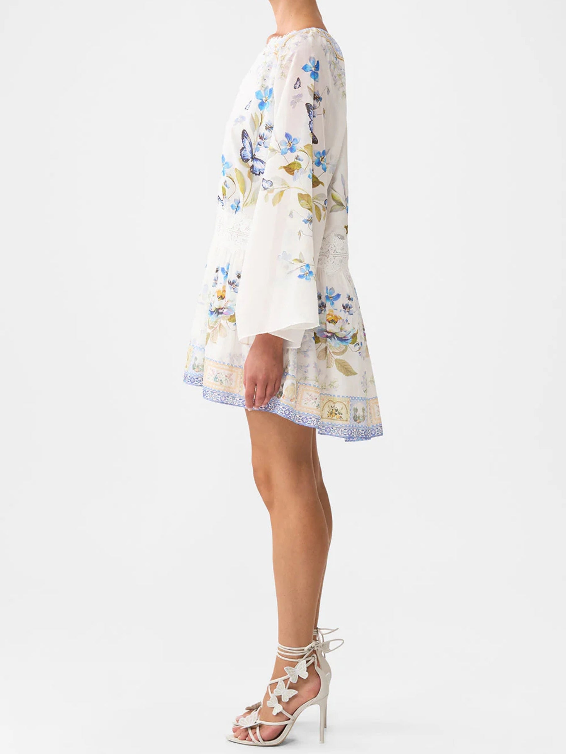 Relaxed Short Dress with Drop Waist - Botanical Ballads