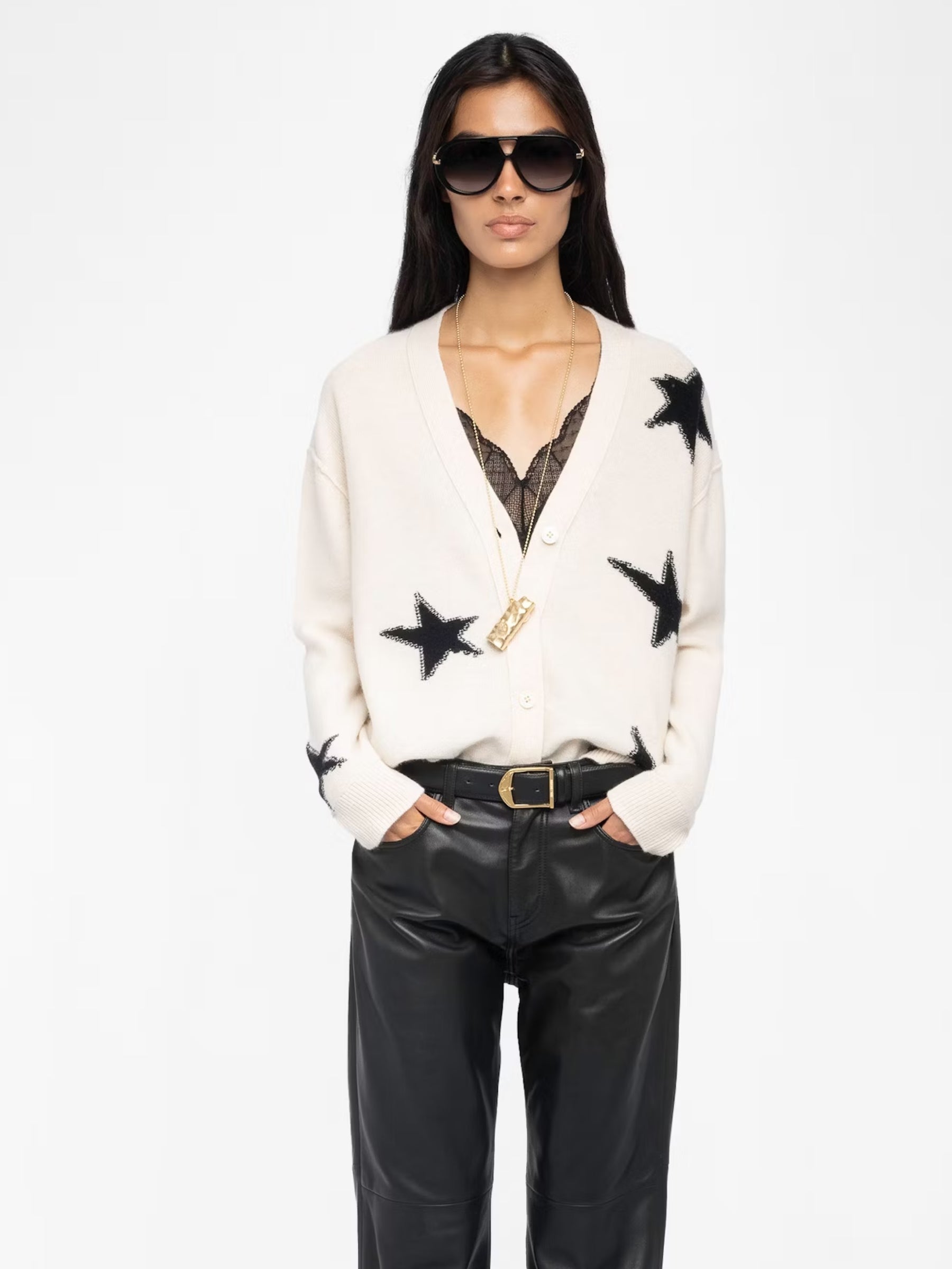 Mirkaz WS Stars Used Cardigan - Ecru
