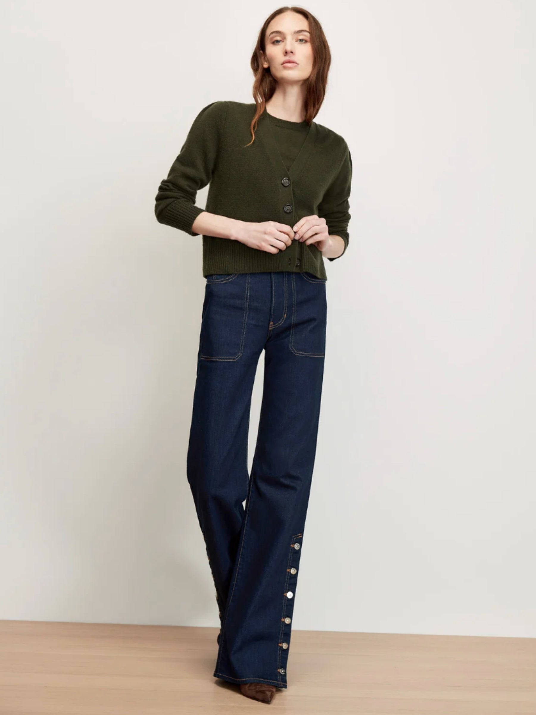 Solene Cashmere Cardigan - Loden