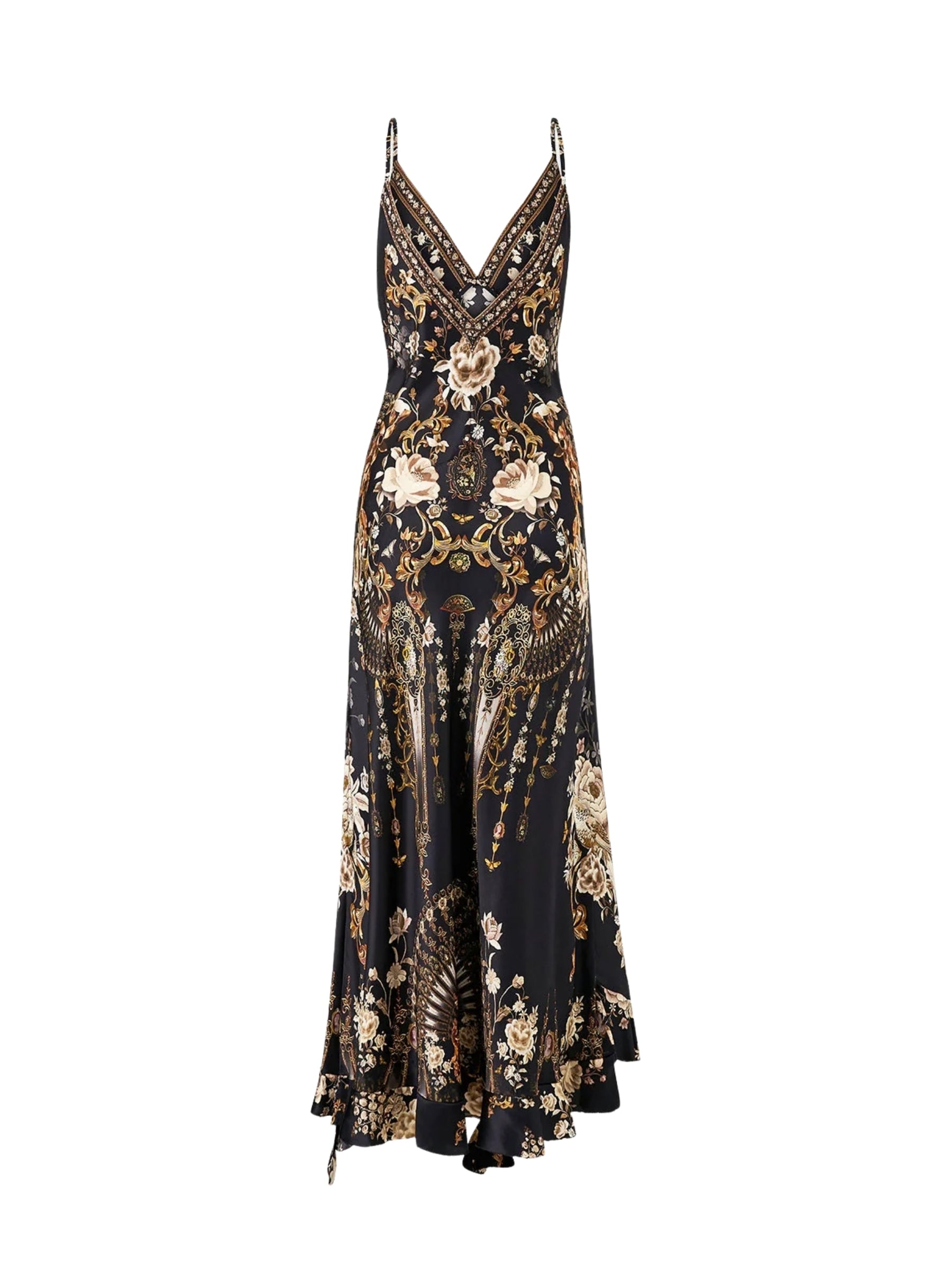 Bias Slip Dress w/ Frill Hem - Flamenco Folklore