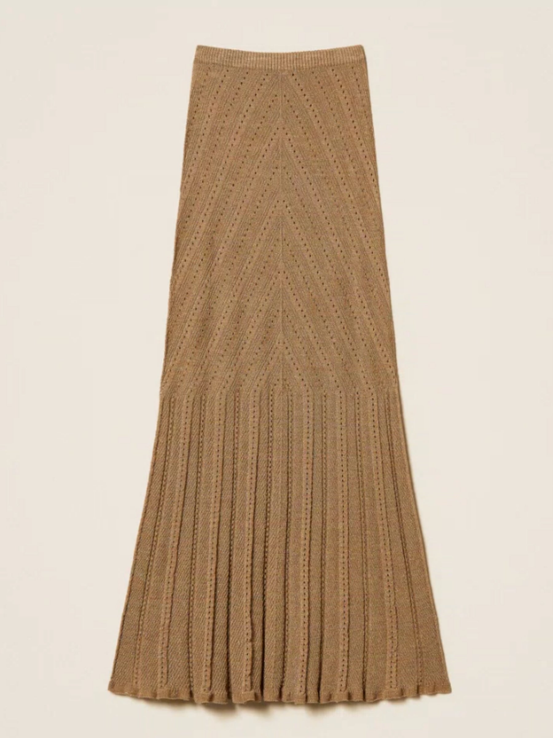 Knit Linen & Lurex Skirt - Golden