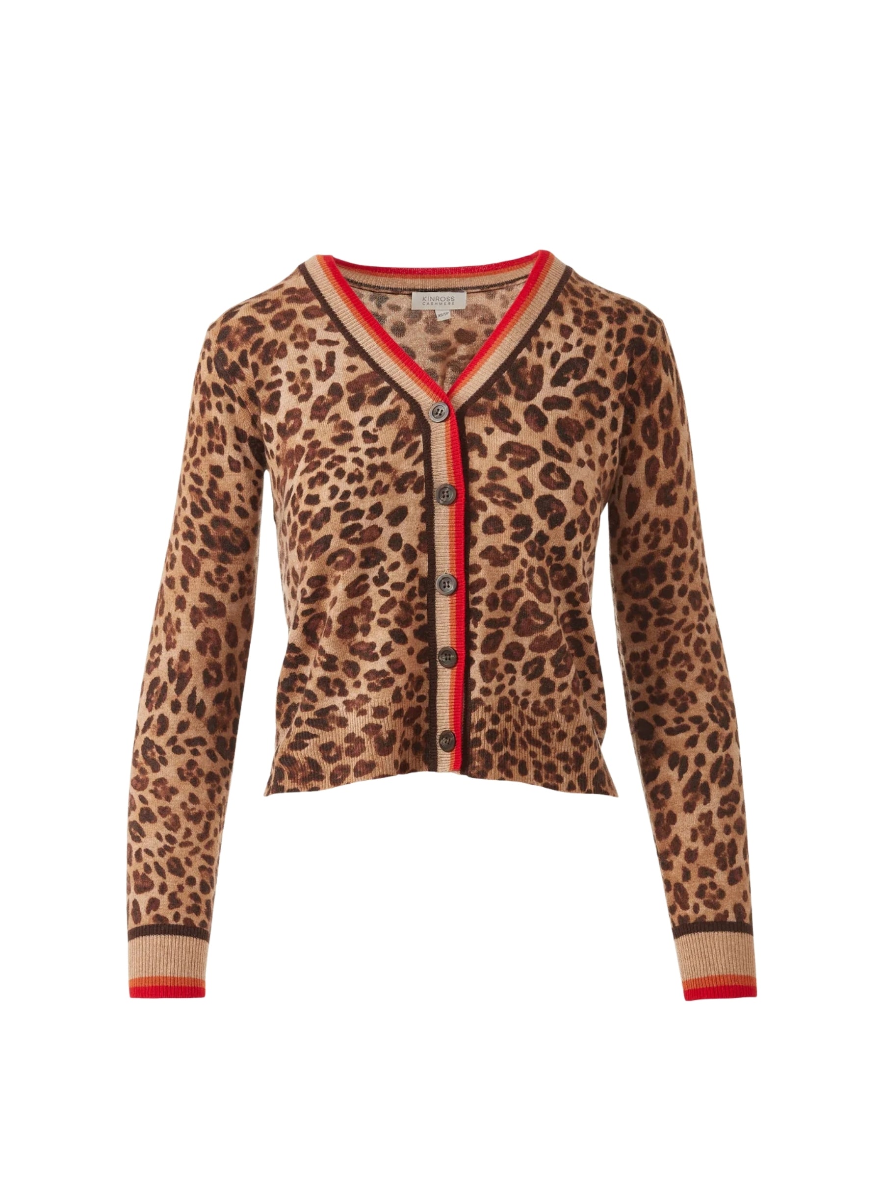 Tipped Leopard Cardigan - Brown