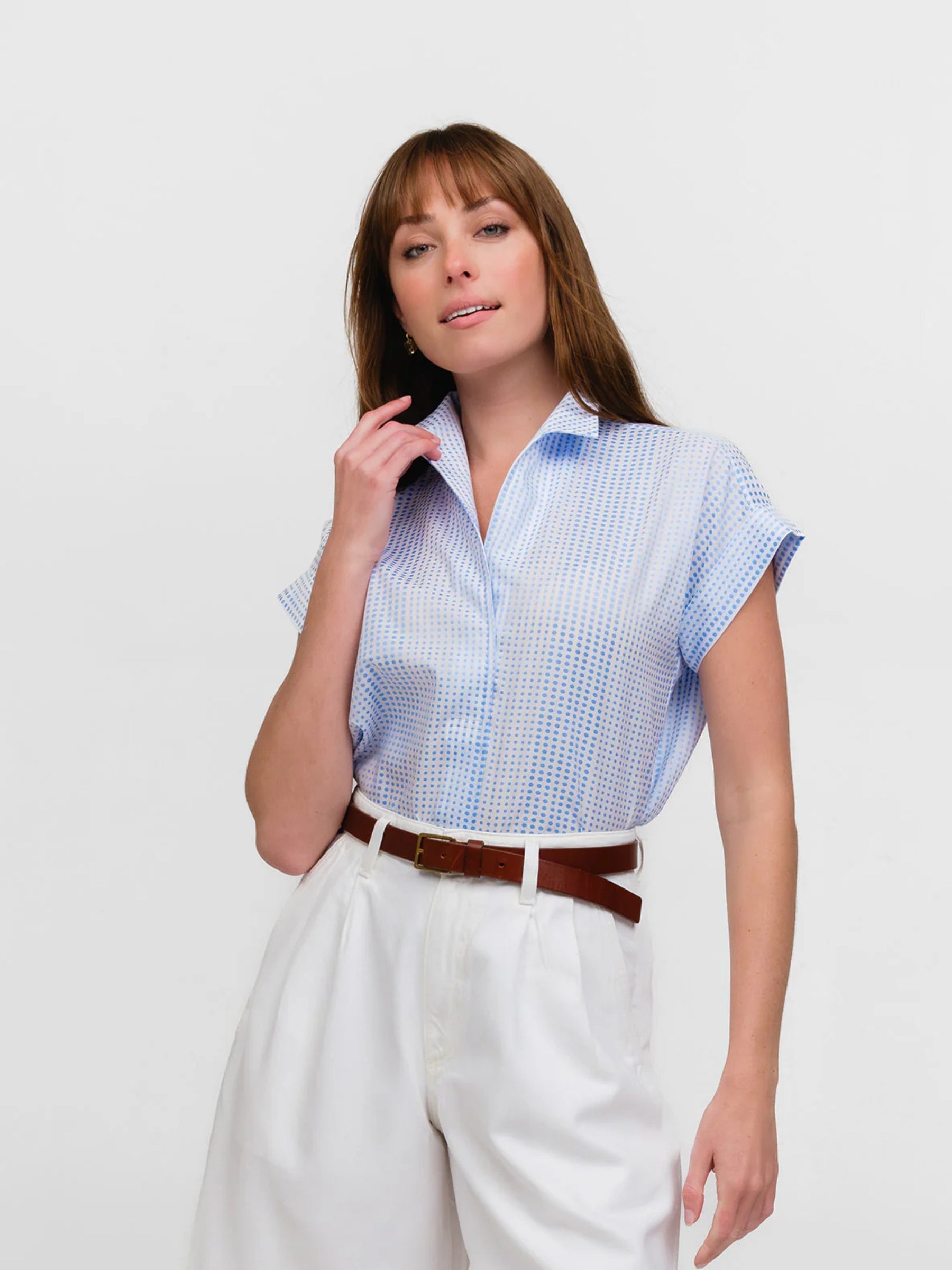 Cap Sleeve Blouse - Amalfi Coast